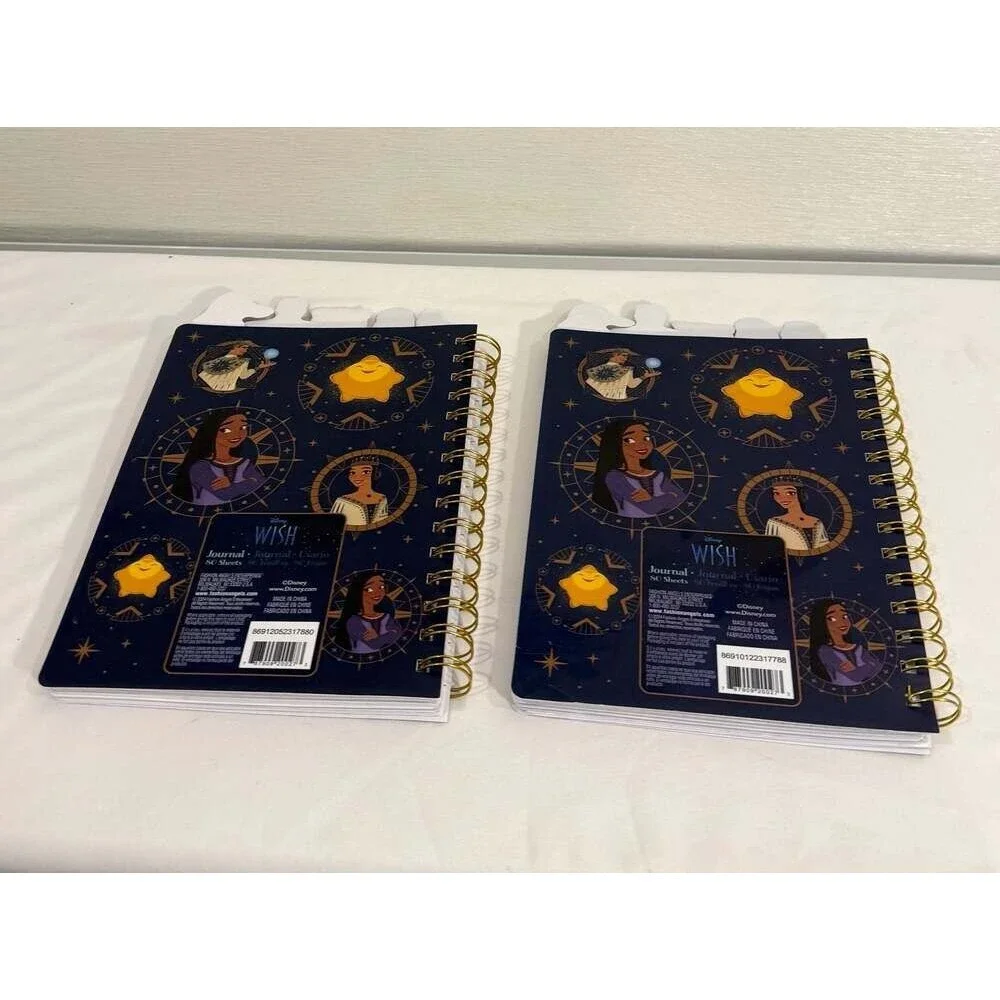 Disney Wish Spiral Journal with Character Tabs 80 Sheets Set of 2